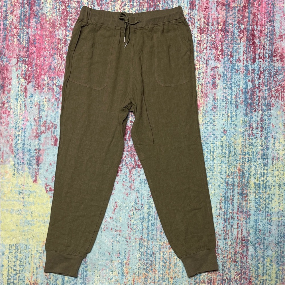 Olive Green Drawstring Jogger Pants